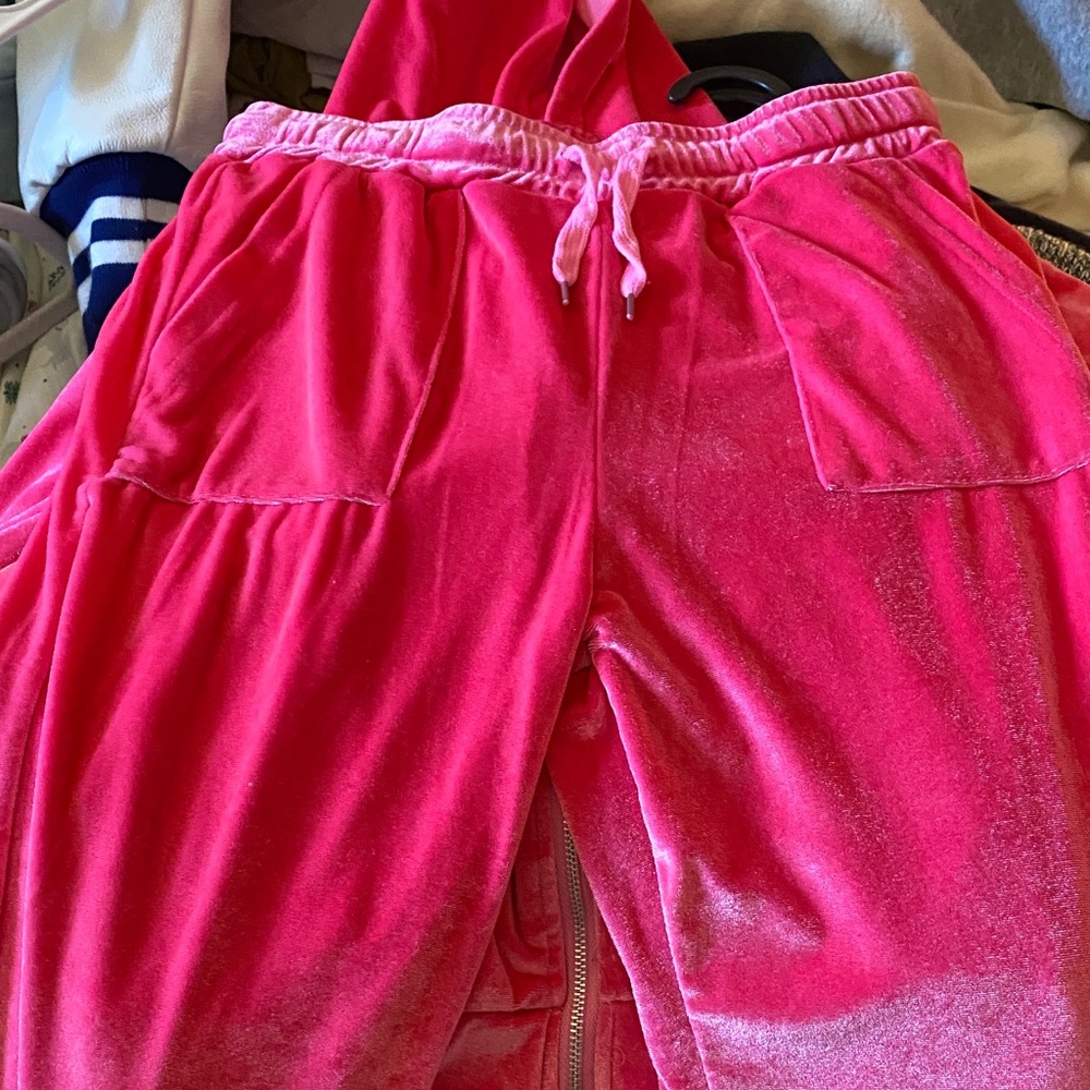 Kids Pink Velour Joggers